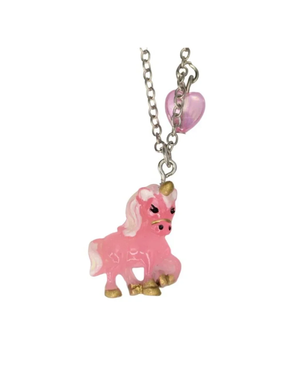 Claires Club Unicorn Jewelry Set Necklace Bracelet Ring Pink Glow in the Dark